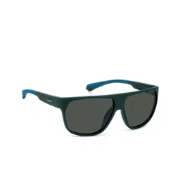 Polaroid Men Grey Lens & Green Rectangle Sunglasses with UV Protected Lens image 1