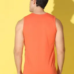 WOOSTRO Pack Of 2 Printed Combed Cotton Gym Vests -VWS26(ALONE ORANGE)(HARD OLIVE) image 3