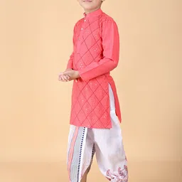 BAESD Boys Geometric Embroidered Kurta with Dhoti Pant image 4