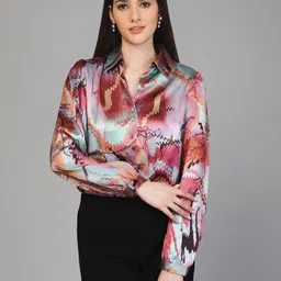 purys Women Regular Fit Printed Spread Collar Casual Shirt-picture-16