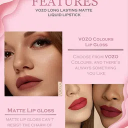 VOZO Set Of 2 Stay-All-Day Matte Liquid Lipstick 4ml Each-Magenta 105-Light Magenta106 image 5