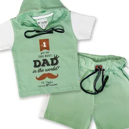 Joy Kids Boys Best Dad Hooded T-Shirt & Shorts Clothing Set-image-22