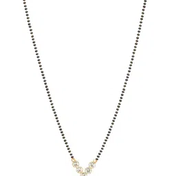 Anouk Gold-Plated Cubic-Zirconia Studded & Beaded Mangalsutra image 2