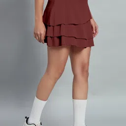 Mehrang High Waist Flared Skater Short 3 Layer Skort image 5