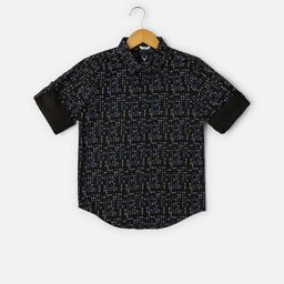 Allen Solly Junior Boys Slim Fit Opaque Printed Casual Shirt-picture-35
