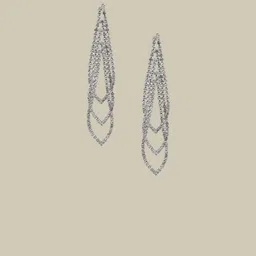Shining Diva Fashion Silver-Plated Crystals Studded Teardrop Shaped Drop Earrings image 3