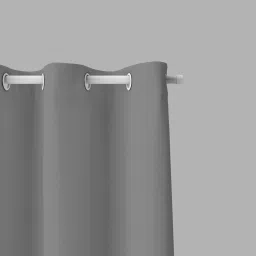 parda online Dark Grey Polyster Solid 9ft Blackout Eyelet Window/Door (1 Pc) image 2