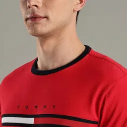 Tommy Hilfiger Brand Logo Embroidered Round Neck Pure Cotton T-Shirt image 2