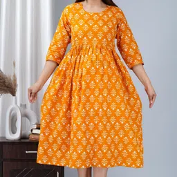 TANISHA Women Floral Print Maternity Fit & Flare Dress-picture-25