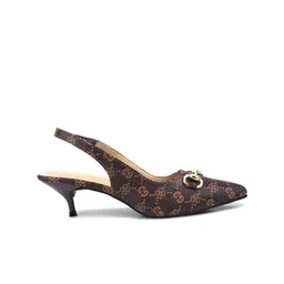 JM Looks Women Printed Pointed Toe Kitten Heels Sandals image 2