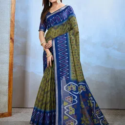 MORDEN MUSE Ethnic Motifs Printed Saree With Blouse Piece image 2