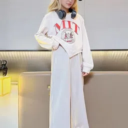 INCLUD Girls Typographic Printed Sweatshirt With Trouser-image-77