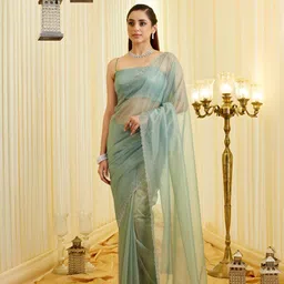 kasee Embellished Sequinned Supernet Saree image 3