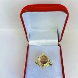 R G MART Unisex Asthadhatu Tortoise Shriyantra Rudraksha Para Gold Plated Finger Ring-picture-15