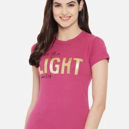 Tromko Women Pack of 2 Typography Printed Round Neck Cotton Regular Fit T-shirts image 5