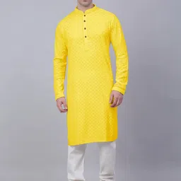 KUNDALI KAKSHAY Men Regular Sequinned Kurta with Pyjamas-image-14