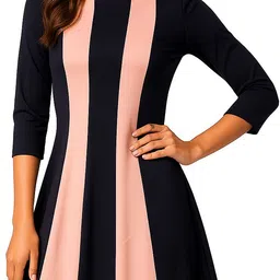 trendymode Women Fit and Flare Black Knee Length Dress-picture-47