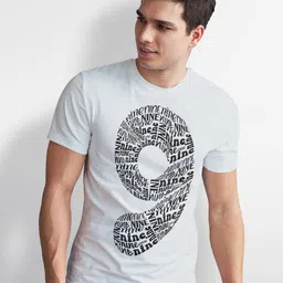 Seekbuylove Number 9 Printed Round Neck Short Sleeves Pure Cotton Bio Finish T-shirt image 2