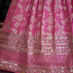 Zeel Clothing Embroidered Sequinned Semi-Stitched Lehenga & Unstitched Blouse With Dupatta image 3