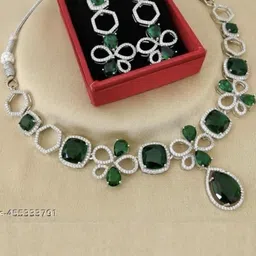 TIYARA Silver-Plated Artificial Stones and Beads Jewellery Set-picture-41