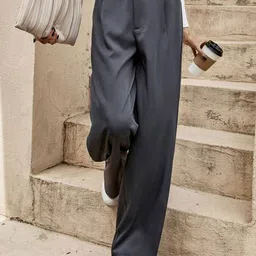 BROADSTAR Women Smart High-Rise Easy Wash Pleated Trousers-picture-35