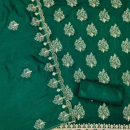 Panzora Floral Embroidered Sequinned Unstitched Dress Material image 4