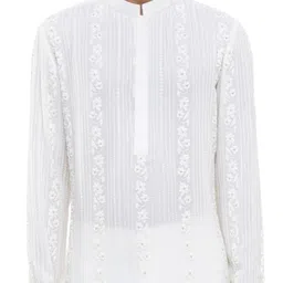 SDS By Kushal Shah Men Floral Embroidered Regular Kurta with Trousers image 5