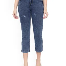 God's Club Women Straight Fit High-Rise Cropped Jeans-image-74