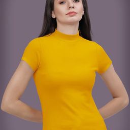 Dream Beauty Fashion Women Solid High Neck Fitted Top-picture-25