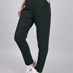 leewan Women Solid Dark Green Track Pants-picture-34