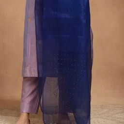 Fabindia Striped Woven Design Sequinned Silk Dupatta image 4