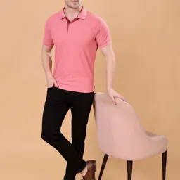 Louis Bayrad Men Pack of 2 Dry Fit Solid Polo Collar Slim Fit T-shirts image 3