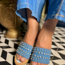 SANDAL STORIES Embellished PU Wedge Sandals image 4