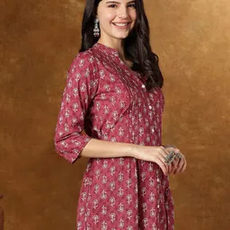 JANAKDULARI CREATION Floral Print Cotton Shirt Style Top image 4