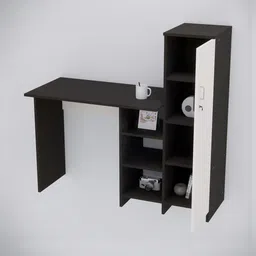 SPECIALITY PANELS White & Brown Engineered Wood Study Table image 5