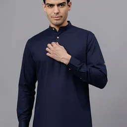 Sumit online Cotton Thread Work Mandarin Collar Short Kurta-image-74