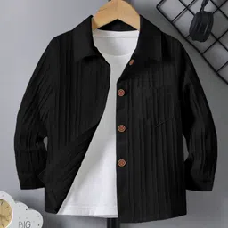 jacksy Felora Boys Textured Spread Collar Cotton Casual Shirt-picture-48
