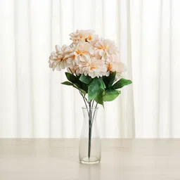 KARP – Peach Flower | 7 Blooms with Sticks | Home, Office, Event & Gift Decor | White Chrysanthemum Artificial Flower image 4