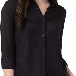 funday fashion Women Regular Fit Solid Spread Collar Casual Shirt-picture-35