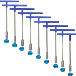 inditrust T Spanner/Socket set Pack of 9 pcs Size- 6mm to 14mm Single Sided T Type Wrench-picture-23