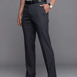 raymond Men Slim Fit Blue Polyester Trousers image 2