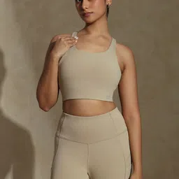 Silvertraq Almond Beige High Impact Action Sports Bra-picture-37