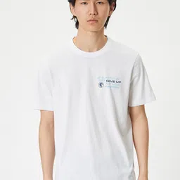 Koton Men Round Neck Typography Printed Pure Cotton T-shirt-picture-44