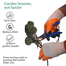 Kuber Industries 7-Pcs Black & Orange-Colored Metal Gardening Tool Kit image 2