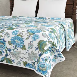 JAIPUR FABRIC Blue & White Floral Mild Winter Dohar-picture-15