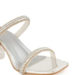 DressBerry Women Embellished Square Toe Western - Embellished Mules image 2