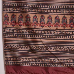 Anouk Ethnic Motifs Silk Blend Designer Bagru Saree image 5