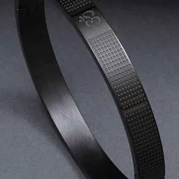 MILLER Men Black toned Stainless Steel Ohm Kada Bracelet-picture-46