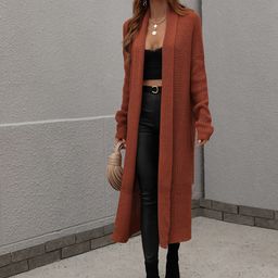 Oh Rare Women Cable Knit Longline Cardigan-picture-21