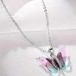 Utkarsh Stainless Steel Artificial Stones Studded Pendant With Chain-picture-12